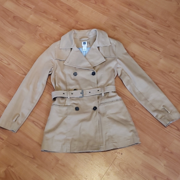 GAP Jackets & Blazers - GAP tan double breasted belted dressy jacket coat